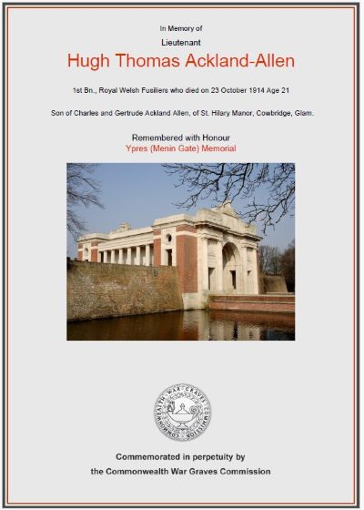 Hugh Ackland Allen war grave